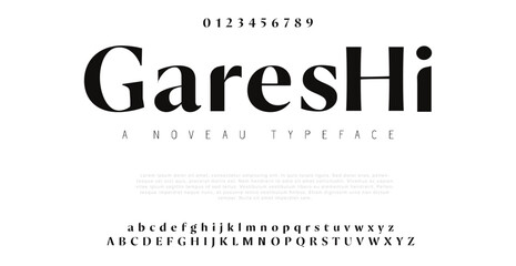 GARESHI Abstract digital modern alphabet fonts. Typography technology electronic, sport, music, future creative font. vector illustration.