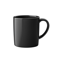 black mug isolated on transparent background,transparency 