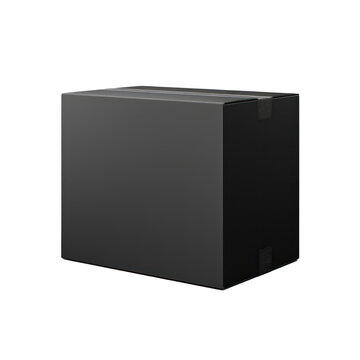 black box mockup isolated on transparent background,transparency 