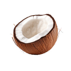 Coconut,white coconut isolated on transparent background,transparency 