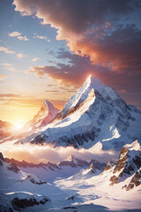 winter sunrise mountain background