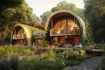 Cheerful eco-friendly dwelling. Generative AI