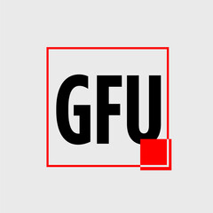 GFU company name vector monogram with initial letters.