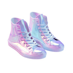 holographic shoes isolated on transparent background,transparency 