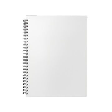 White notebook mockup isolated on transparent background,transparency 