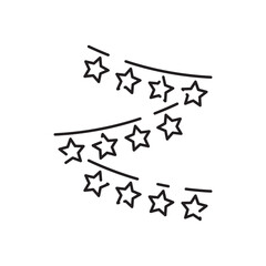 Christmas light linear icon. Lights are often used for decoration in celebration. Contour symbol. Vector isolated outline drawing. Happy New Year