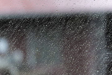 Background of the raindrops on the window. Raining outside