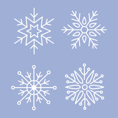 snowflakes set white winter elemen
