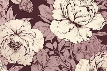 Sophisticated & classic flower wallpaper design. Generative AI