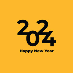 Illustration of a 2024 happy new year card