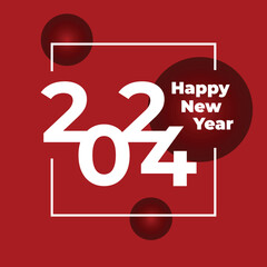 2024 happy new year card vector Illustration