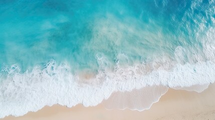 Fototapeta na wymiar Spectacular Aerial Ocean View: Calm Blue Waters, Single Wave in Deep Sea - Drone Photo Backdrop, Ocean Water