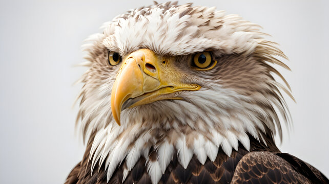 Half face bald eagle are looking aggeresive