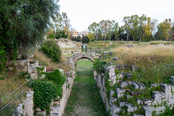 Roman Amphitheater in Neapolis Archaeological Park - Siracusa - Italy