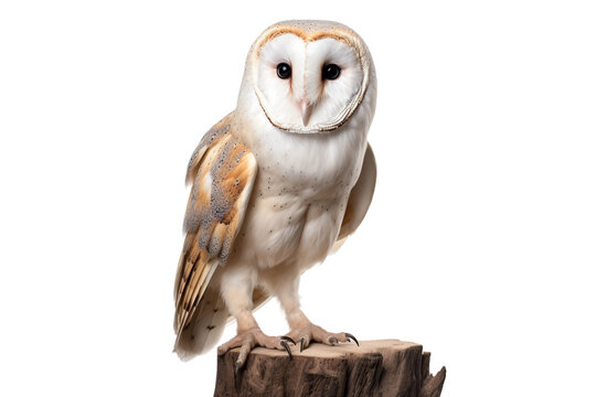 Nocturnal Beauty Barn Owl Isolated on transparent background