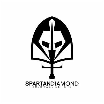 Unique Spartan logo design with diamond and shield concept.