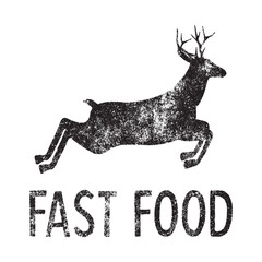 Fast Food Deer, Black and White Texture, Hunting Men Design ,Funny Joke Hunting ,Deer Design, Rude Offensive Design For Hunters