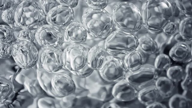 Super Slow Motion Macro Shot of Various Bubble Background at 1000fps.
