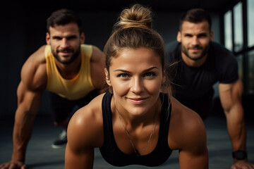 Portrait of Couple of friends stretching to do physical exercises