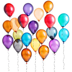 3D Realistic Helium Color Balloons Isolated