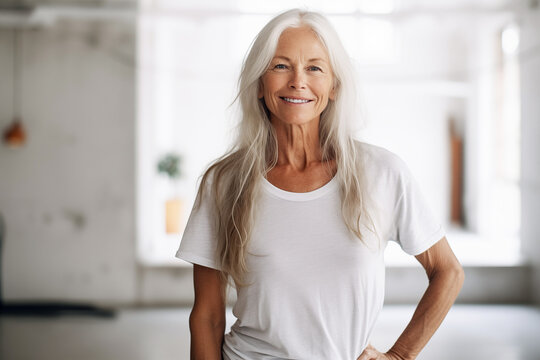 Aged retired model with confident attitude