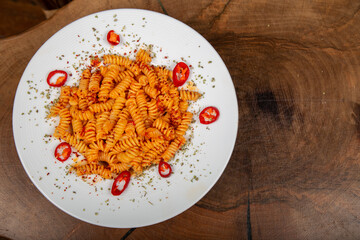 Delicious Italian pasta, Spaghetti, Fettuccine, Macaroni, Fusilli, Bow ties, Penne