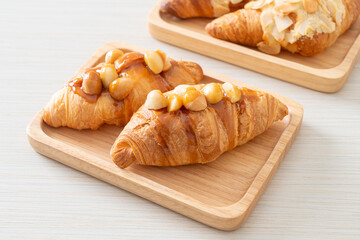 croissant with macadamia and caramel