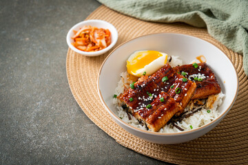 eel rice bowl or unagi rice bowl