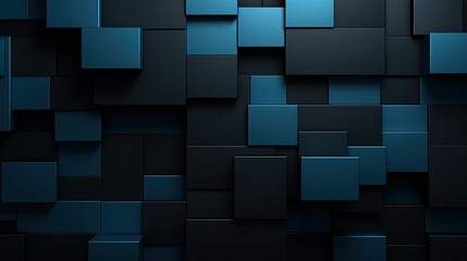 Blue grid background with black squares