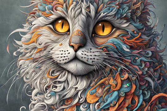 A destroyed cat. Generative AI