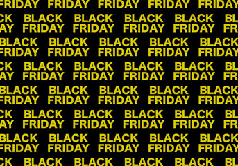 Black Friday, yellow inscription on a black background