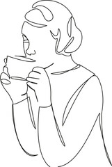 beautiful girl drinking coffee