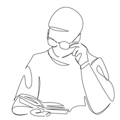 student with glasses