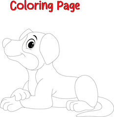 Baby Dog coloring page. Animal coloring book for kids
