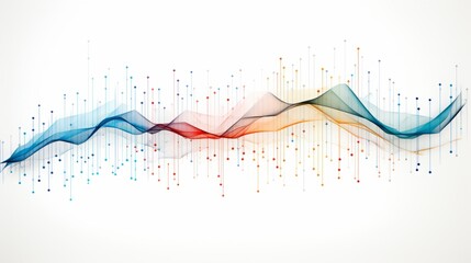 colored business statistics graph on white background.