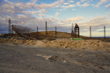 In an abandoned area of ​​El Medano (Tenerife, Canary Islands, Spain) is this ruined hemispherical structure intended to reflect sunlight to produce electrical energy.