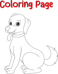 Cute Dog coloring page. Animal coloring book for kids