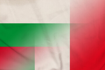 Bulgaria and Italy national flag transborder contract ITA BGR