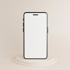 White screen phone for inserting promotional messages cute 3D rendered