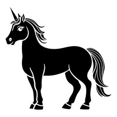 Obraz na płótnie Canvas Silhouette of unicorn horse