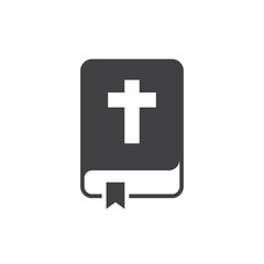 Holy bible icon in flat style. Christianity book vector illustration on isolated background. Religion sign business concept.