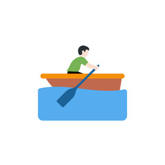 Man Rowing Boat: Light Skin Tone
