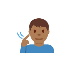 Deaf Man: Medium-Dark Skin Tone
