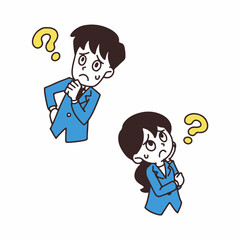 会社員が分からない様子のイラスト