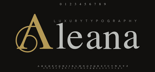 ALEANA Modern minimal abstract alphabet fonts. Typography technology, electronic, movie, digital, music, future, logo creative font. vector illustration - obrazy, fototapety, plakaty