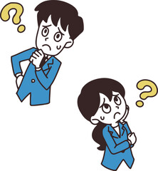 会社員が分からない様子のイラスト