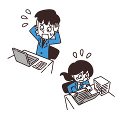 会社員が焦っているイラスト