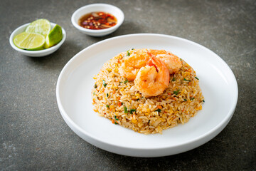 fried shrimps fried rice on plate