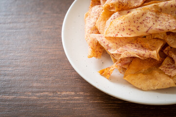 Taro Chips - fried or baked sliced taro