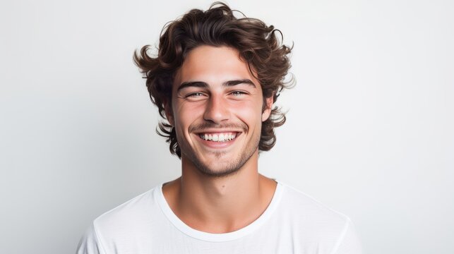 guy smiling on a white background.